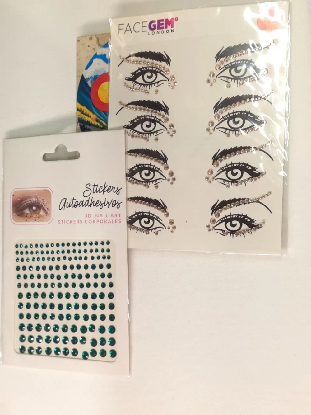 2pc FaceGem London Self Adhesive Face and Body Rhinestone Sticker Bundle